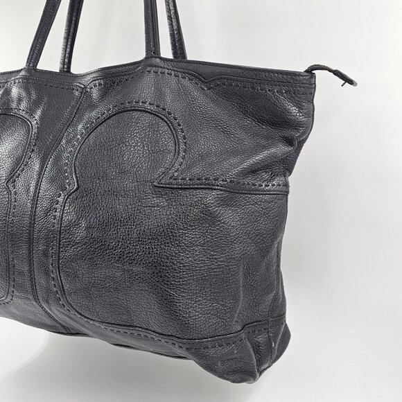 Tory Burch Amalie Slouch Leather Shoulder Tote Black Leather - Picture 10 of 16